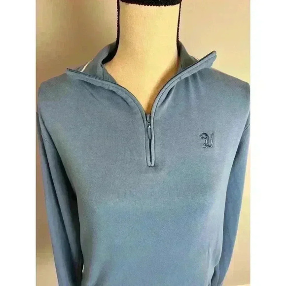 Peter Millar Women's Blue Quarter Zip Pullover Golf Gator Embroidered Size L - Picture 9 of 11